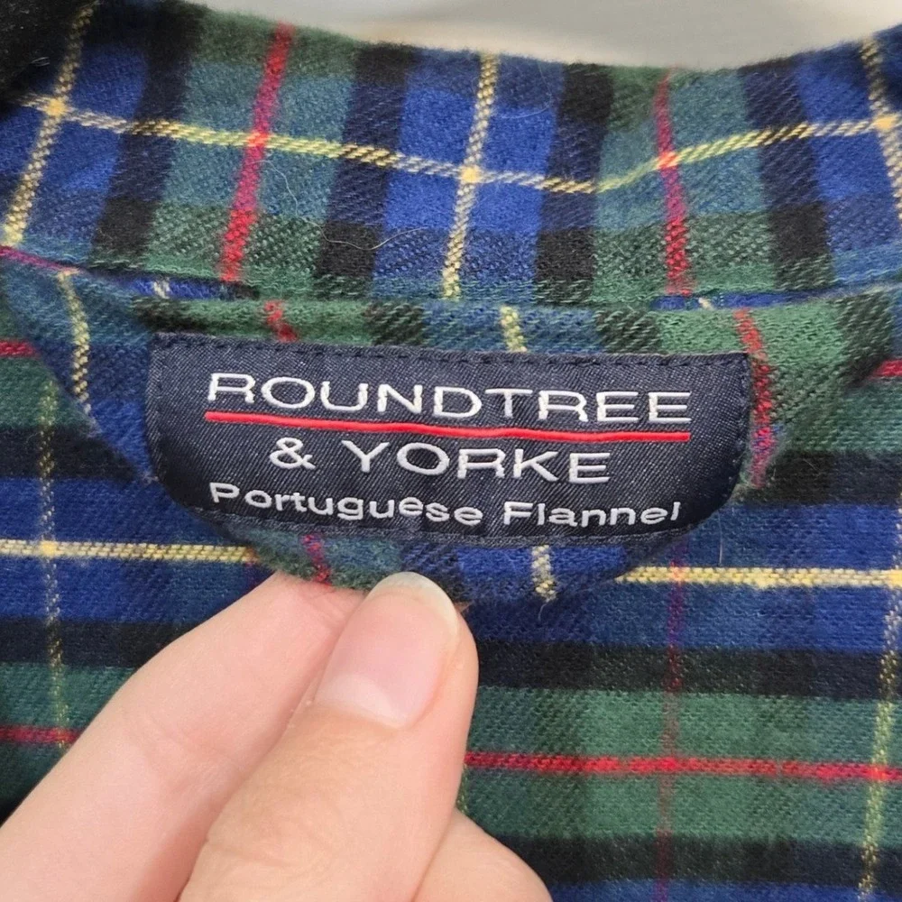 Roundtree & Yorke Portuguese Flannel Pajama Set XL Plaid Cotton Heritage Grandpa